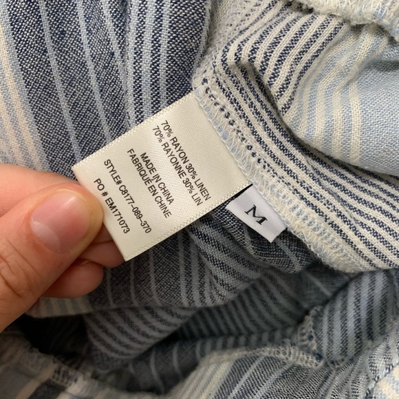 NWOT CLOTH & STONE Open-Back Stripe Linen Jumpsuit - Picture 12 of 13